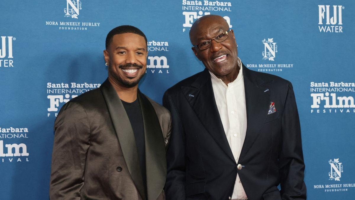 Image of Michael B. Jordan and Delroy Lindo were presenting when the slur was shouted.