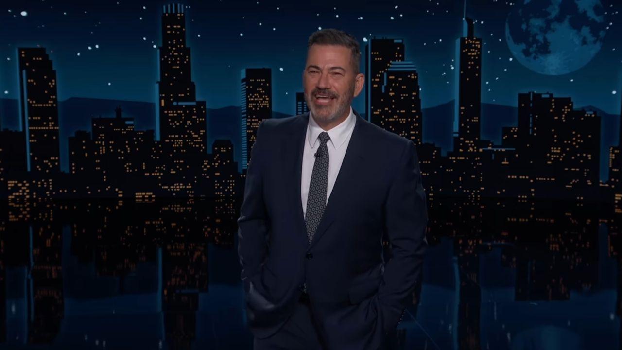 Image of Jimmy Kimmel replayed Donald Trump’s interaction with aide Natalie Harp in slow motion.