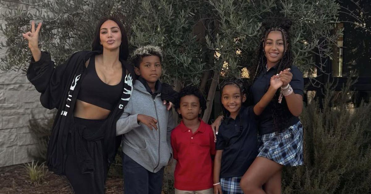 Photo of Kim Kardashian, Saint, Psalm, Chicago and North West