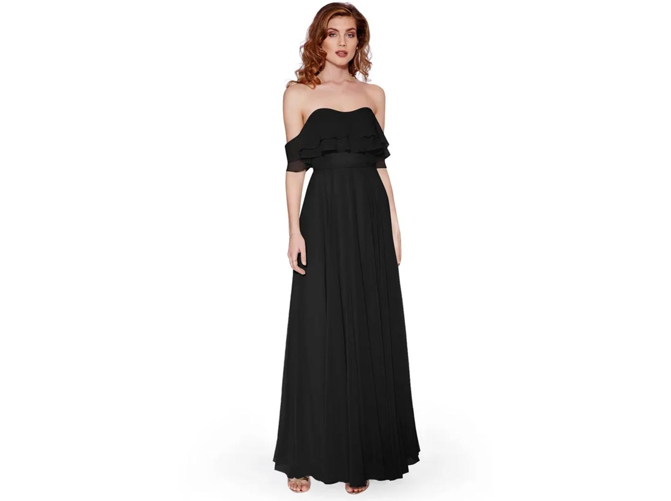 Hilton, Strapless Tailored Dress in Black