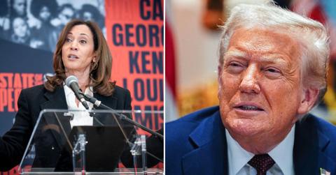 Composite photo of Kamala Harris and Donald Trump