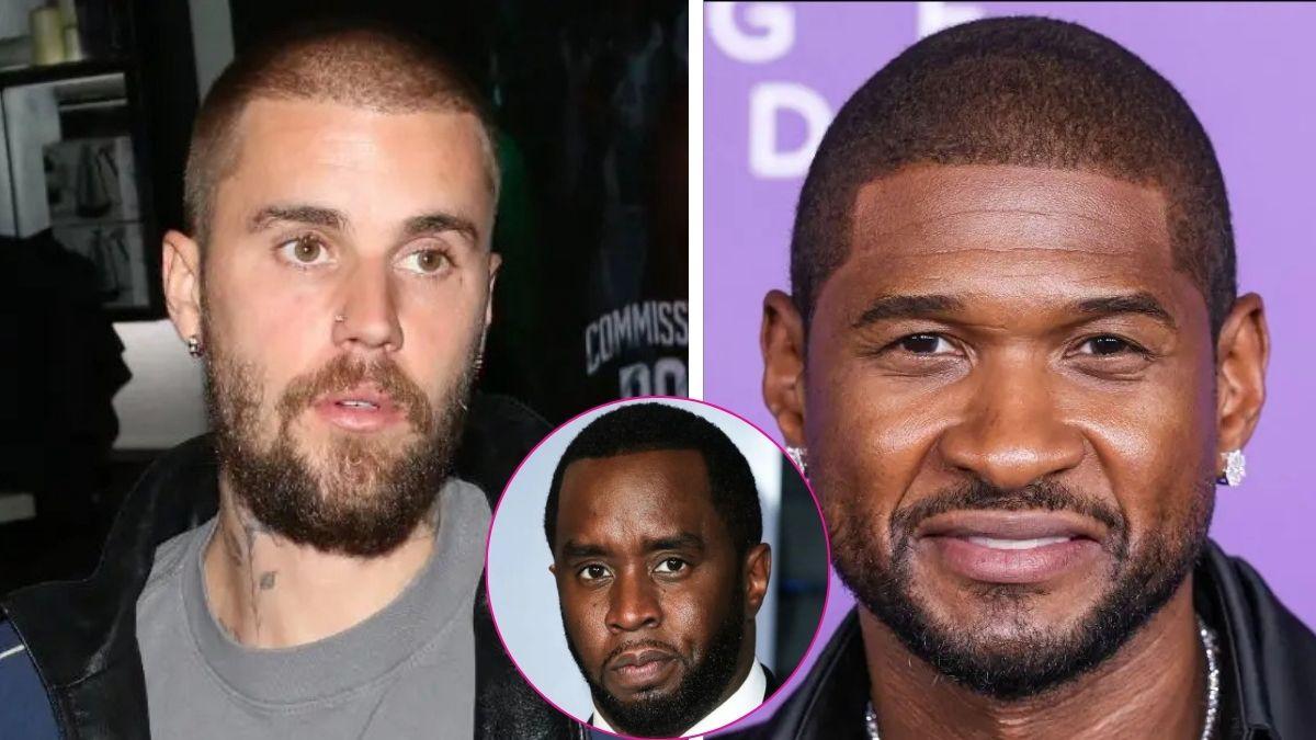 Composite photo of Justin Bieber, Sean 'Diddy' Combs and Usher