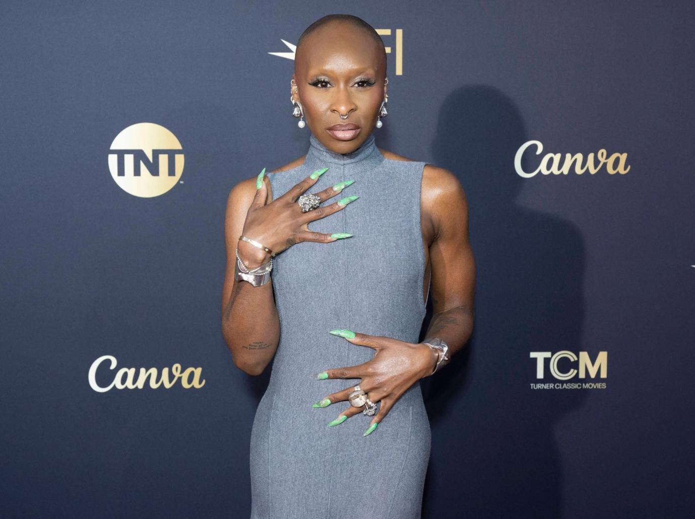 cynthia erivo annoyed dax shepard wipes long nails wicked