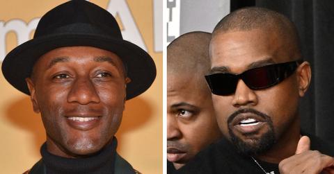 split photo of Aloe Blacc & Kanye West