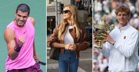 Composite Photos of Brooks Nader, Carlos Alcaraz and Jannik Sinner