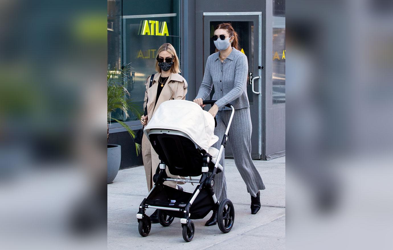 gigi hadid out for a walk with baby khai