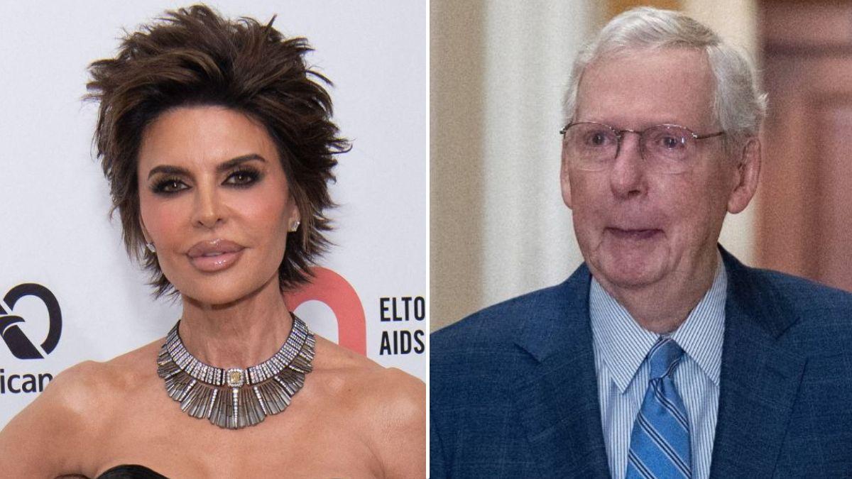 split image of Lisa Rinna and Mitch McConnell