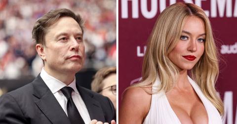 split photo of Elon Musk & Sydney Sweeney