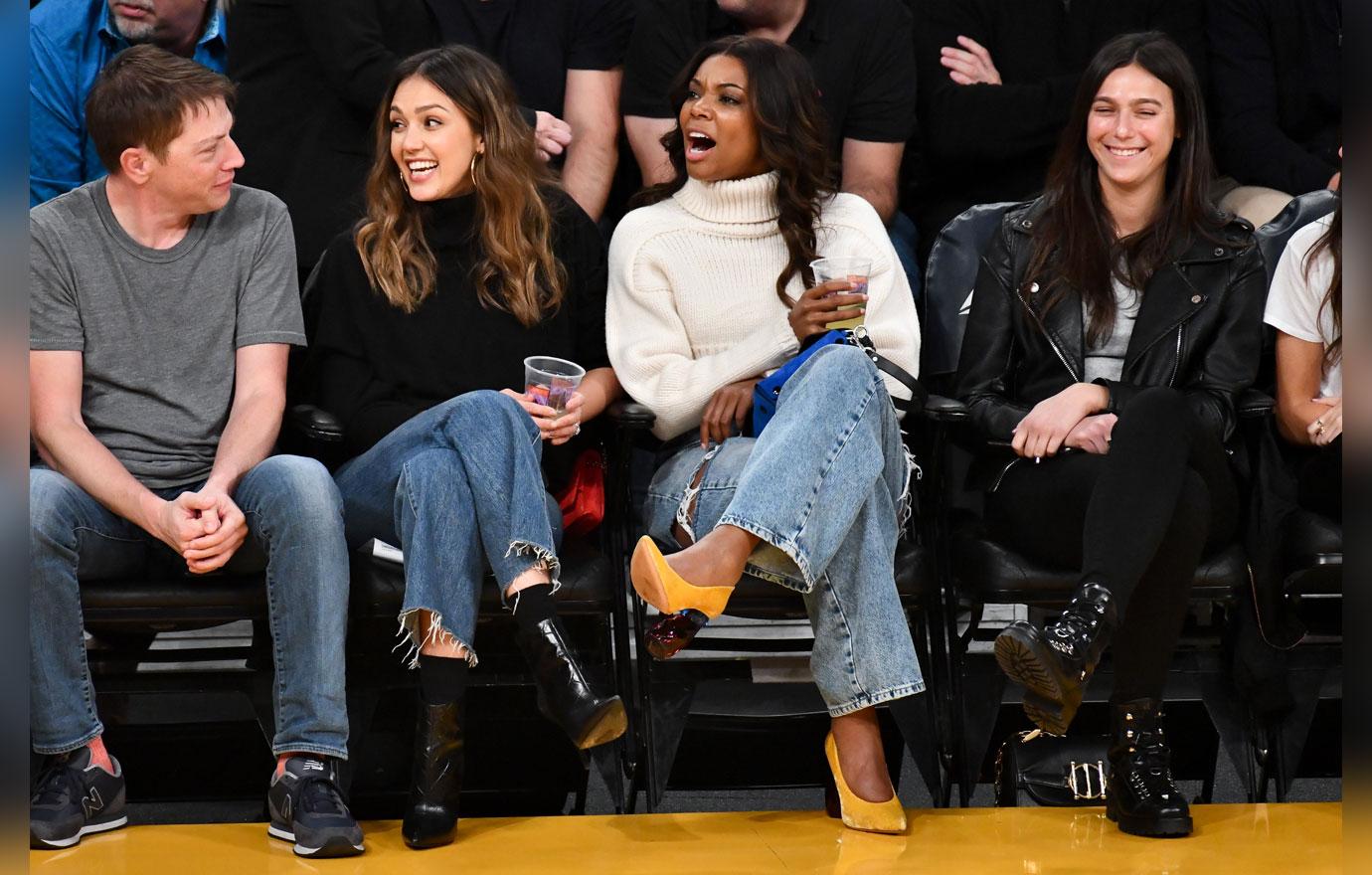 Gabrielle Union Jessica Alba BBall Game 3