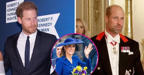 image split of William, harry, Kate middleton