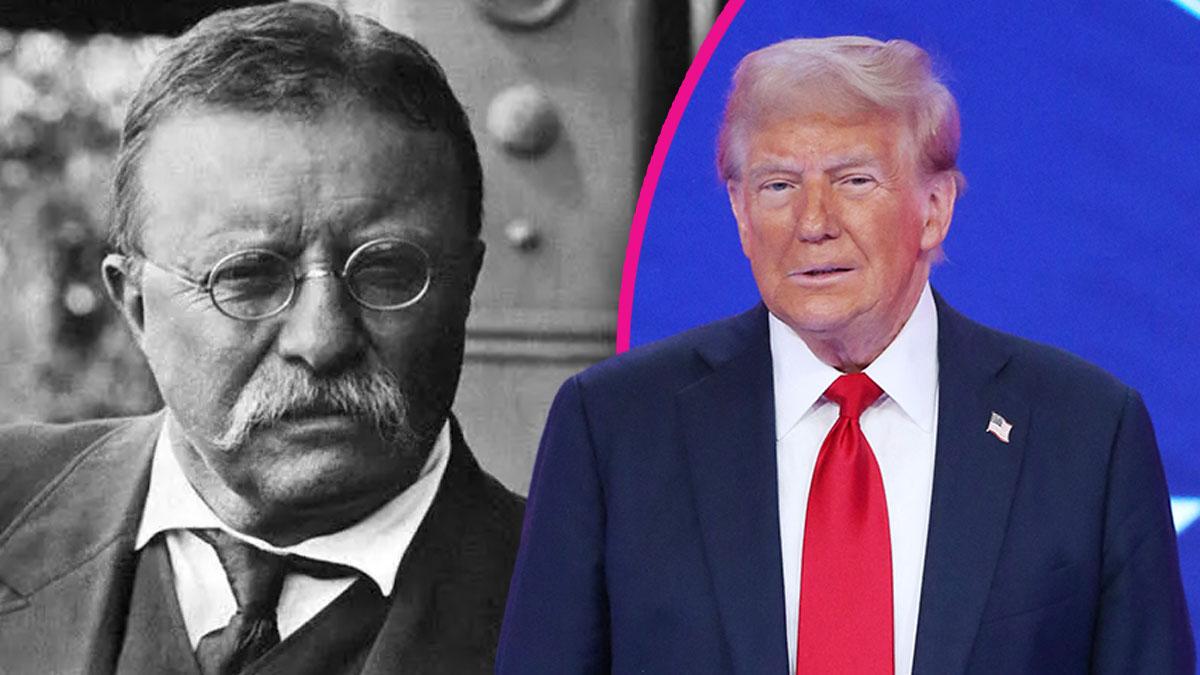 Composite photo of Teddy Roosevelt and Donald Trump.