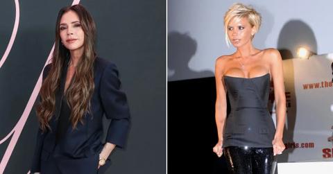 Two photos of Victoria Beckham