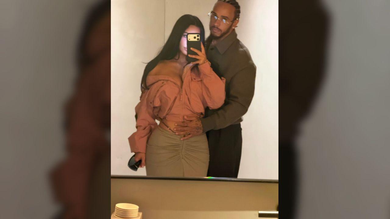 Photo of Kim Kardashian and Lewis Hamilton sparked dating rumors in February, though they didn't confirm their romance until months later.