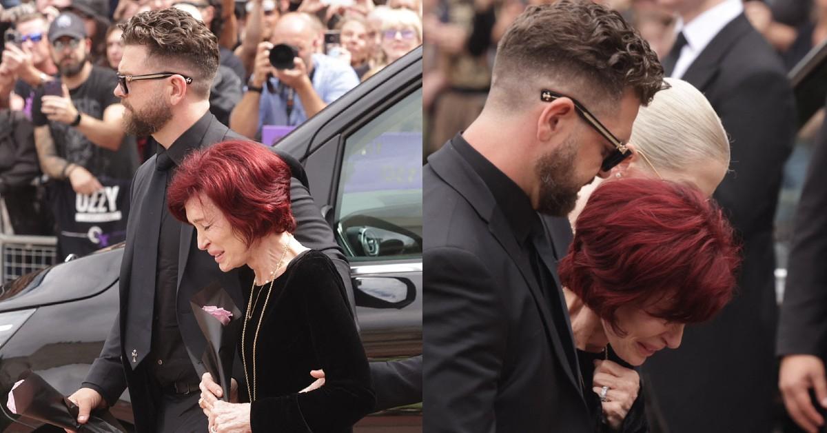 image of Sharon Osbourne broke down in tears at Ozzy Osbourne's funeral. 