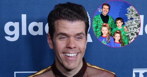 Image of Perez Hilton and (inset) Hilton with his kids.