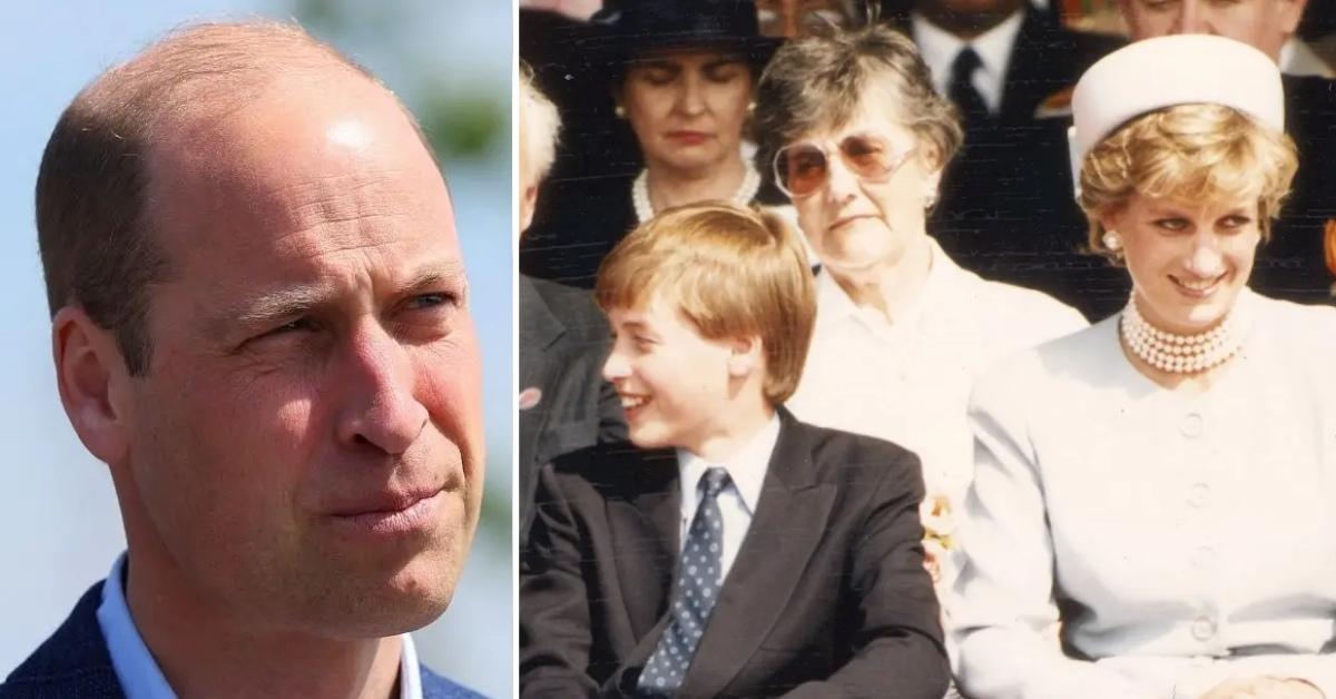 Photo of Prince William and a throwback photo of Prince William with Princess Diana