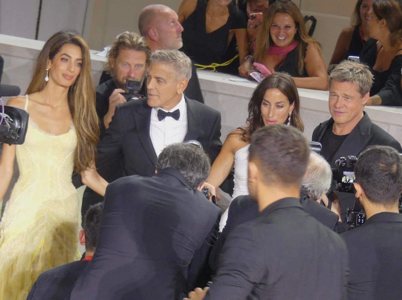 brad pitt proud show off girlfriend ines de ramon venice film festival