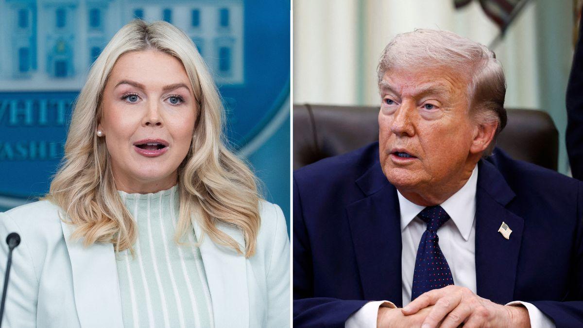 Photo of Karoline Leavitt and Donald Trump.