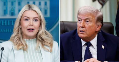 Photo of Karoline Leavitt and Donald Trump.