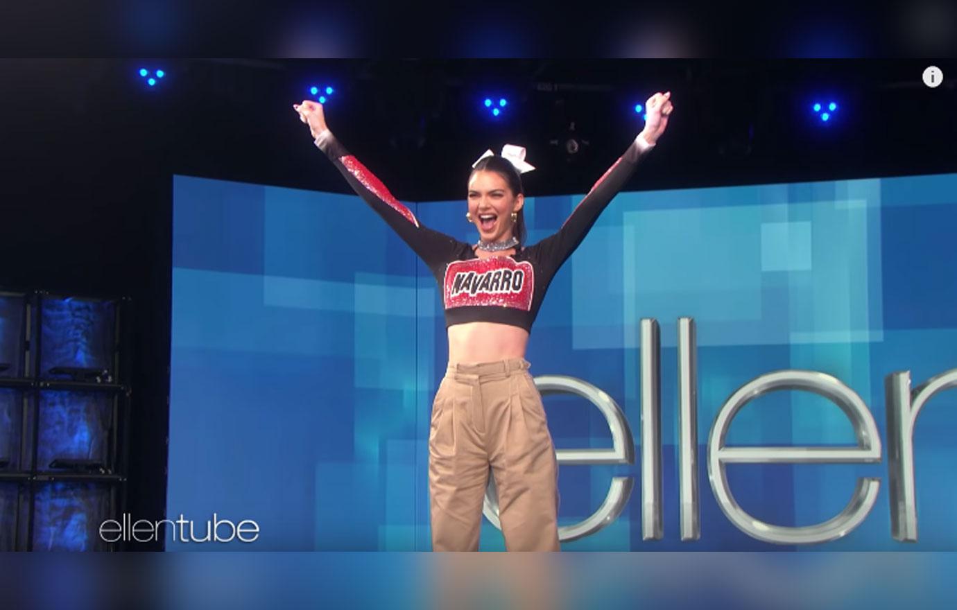 Kendall Jenner Performs Navarro Cheer Stunt On ‘The Ellen DeGeneres Show’