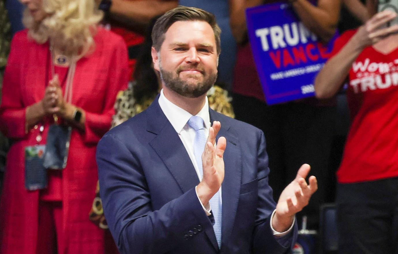 Photo of J.D. Vance clapping.