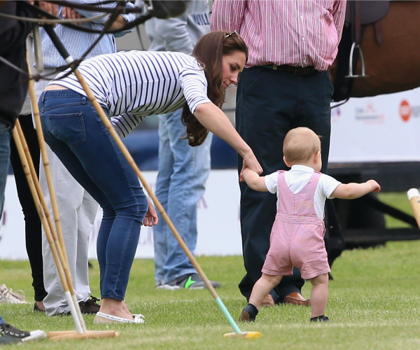 Prince george kate middleton walking