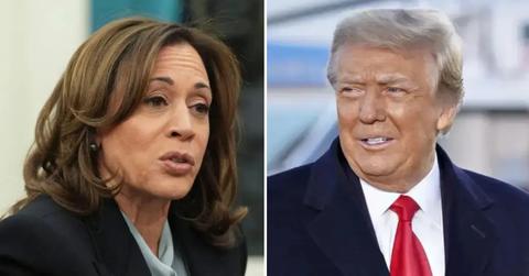 Split photo of Kamala Harris and Donald Trump