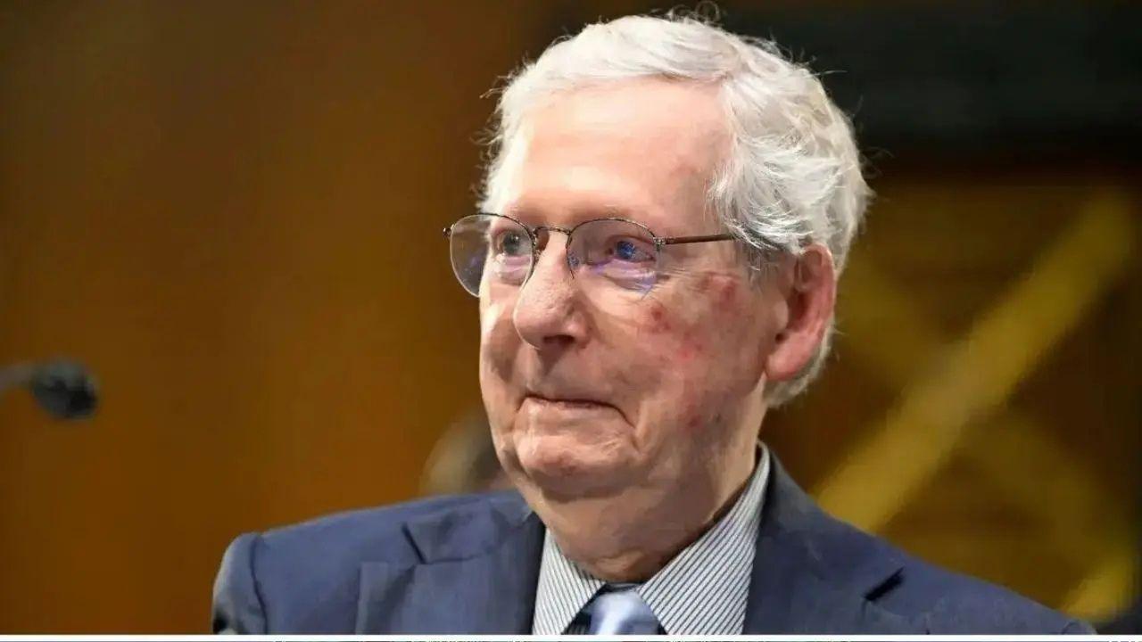 Photo of Mitch McConnell said he was 'briefly unconscious' before being taken to the hospital.
