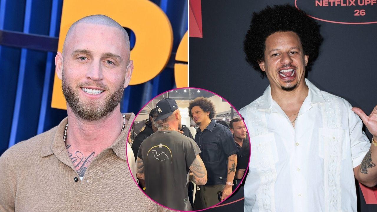 Split photo of Chet Hanks and Eric André