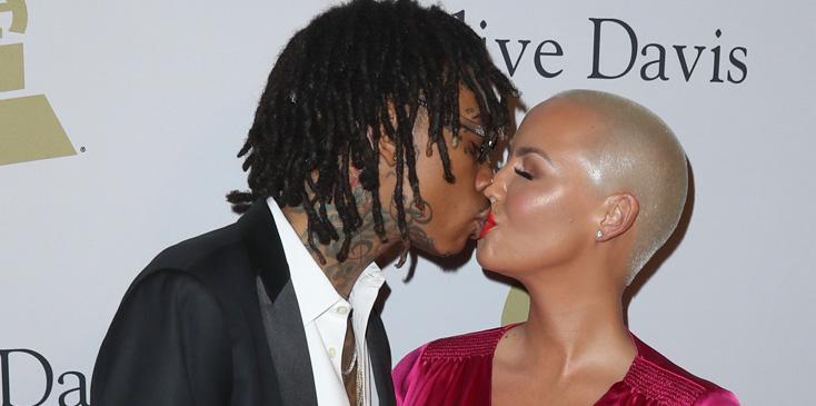 Amber Rose and Wiz Khalifa cozy up at Clive Davis&#8217; Pre Grammy Party