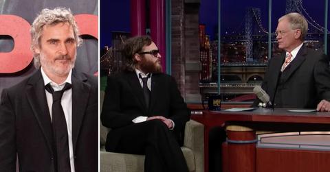 Photo of Joaquin Phoenix and a screenshot of the actor on 'The Late Show With David Letterman' in 2009.