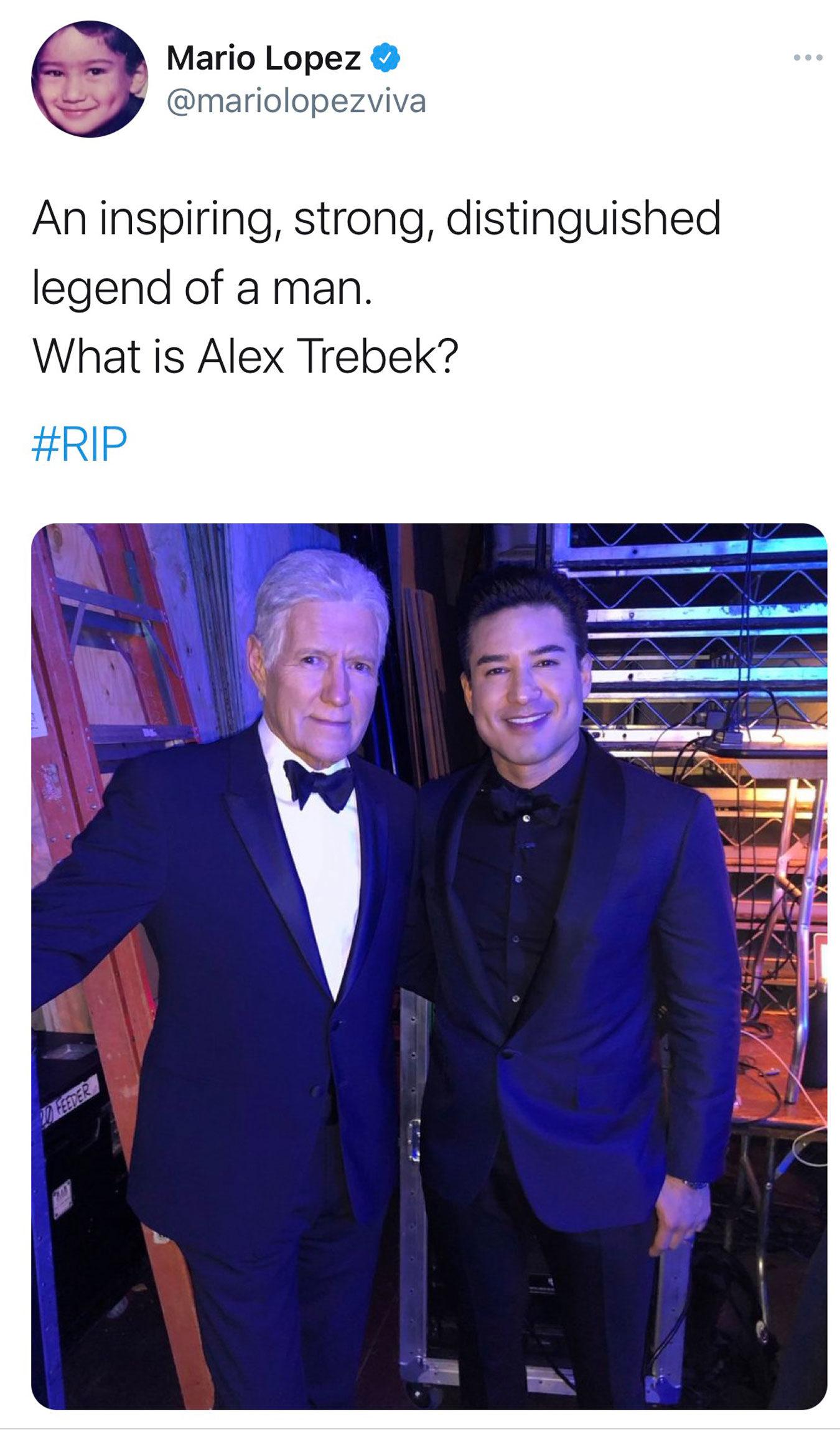 Alex trebek celeb reacts Mario Lopez