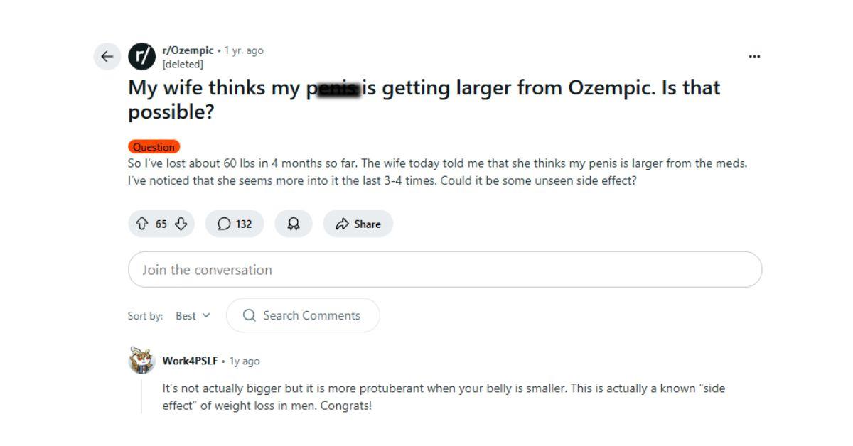 Screenshot of discussions about Ozempic