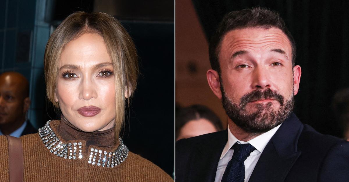 Photo of Jennifer Lopez; picture of Ben Affleck.