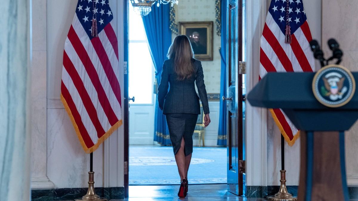 image of Melania Trump said she ran in similar circles to Jeffrey Epstein. 