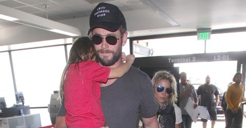 Chris hemsworth elsa pataky lax airport wide