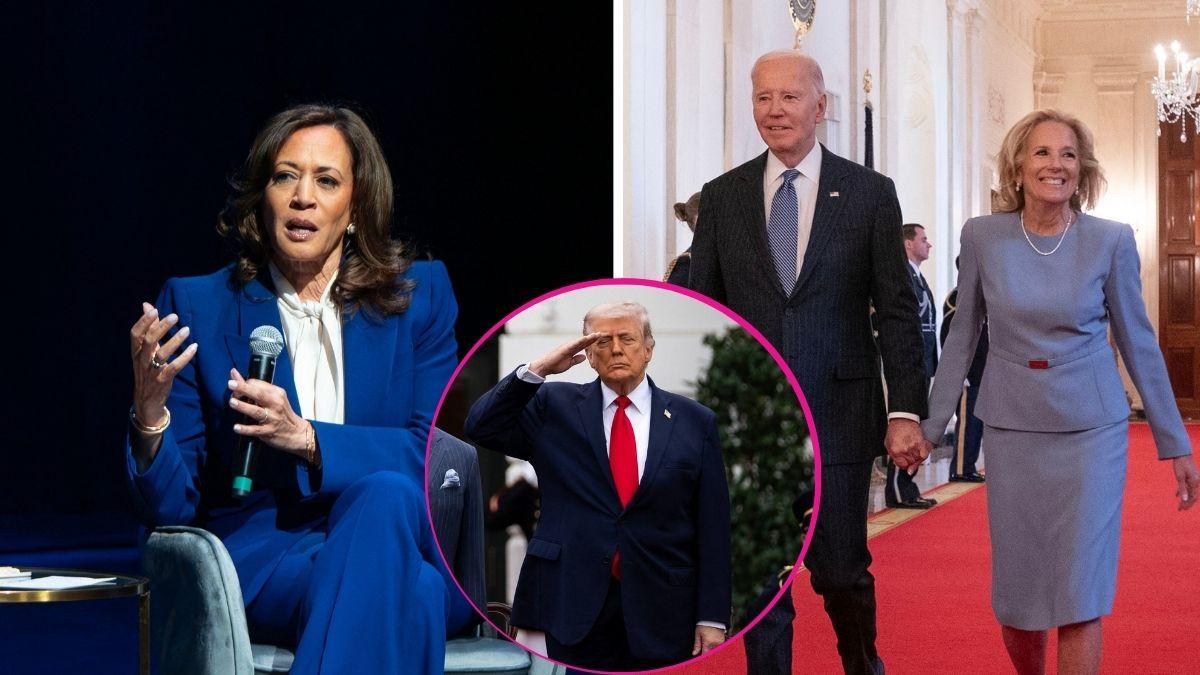 image of Joe and Jill Biden and Kamala Harris and Donald Trump