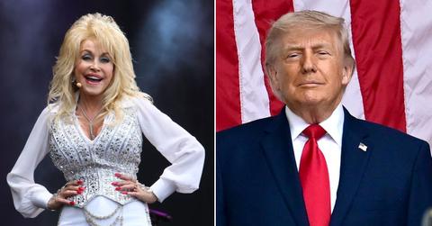 composite photo of Dolly Parton and Donald Trump.