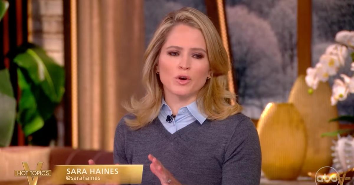 Photo of Whoopi Goldberg turned to Sara Haines and told her to make her point as they wrapped up the conversation.