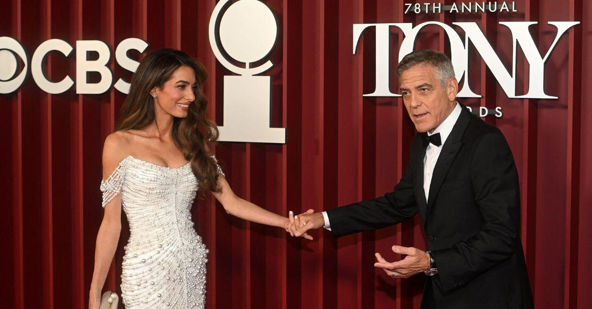 Image of George Clooney's friends 'posed as waiters' for his birthday.