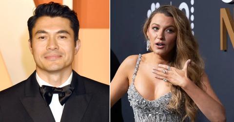 Photo of Henry Golding; picture of Blake Lively.