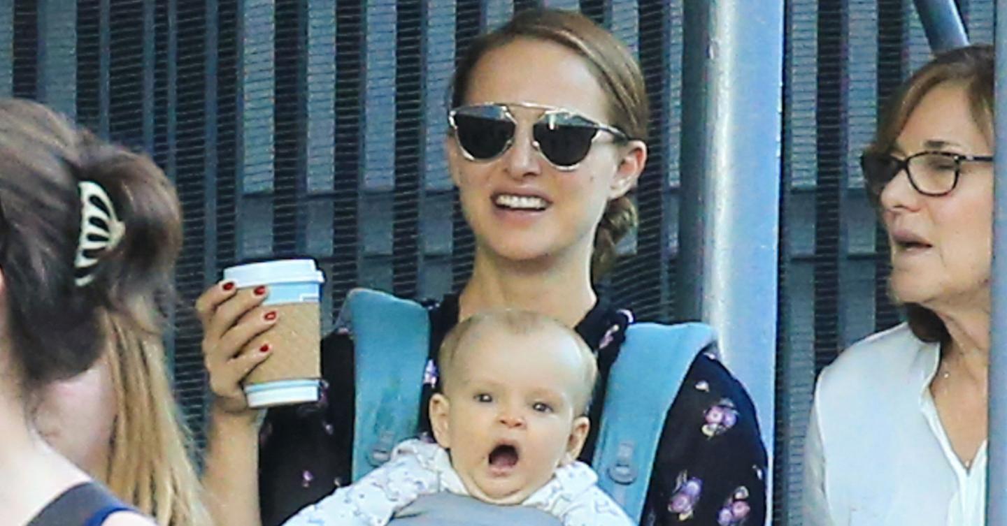 Natalie Portman Multitasks During Walk With Daughter & Mother