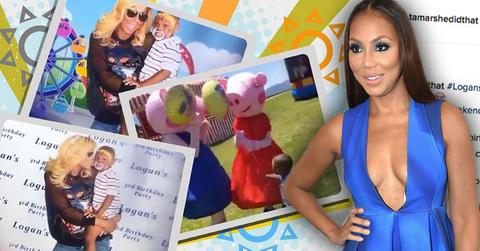 Tamar Braxton Looks Happy Logan Birthday Party