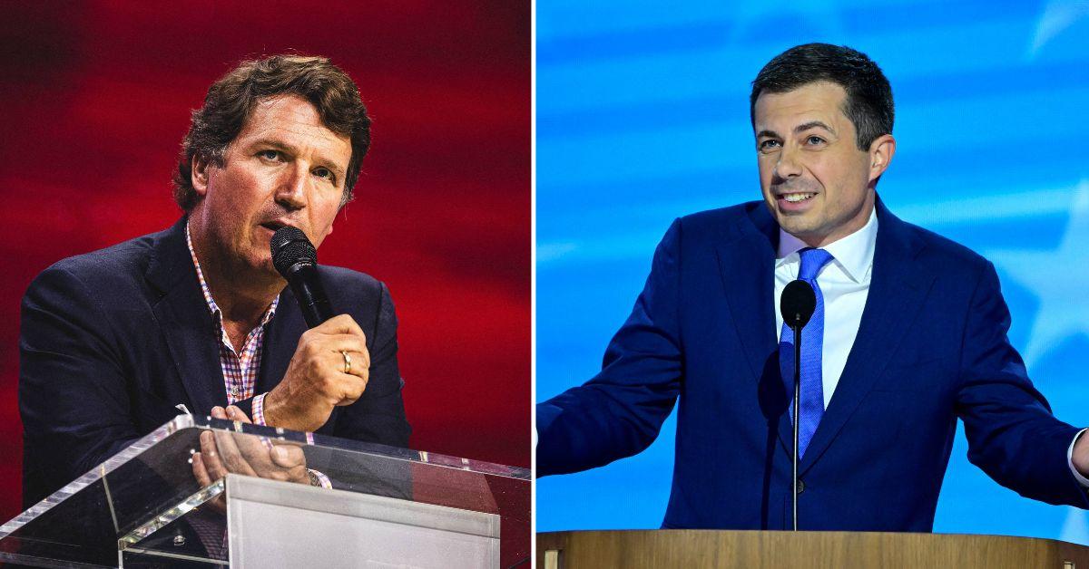 Composite photo of Tucker Carlson and Pete Buttigieg