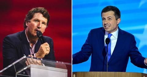 Composite photo of Tucker Carlson and Pete Buttigieg