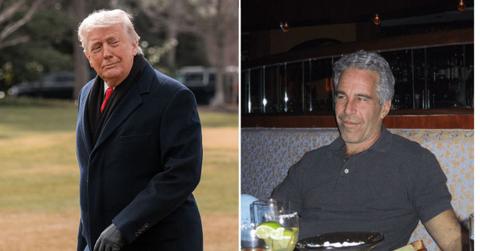split of Donald trump and Jeffrey Epstein