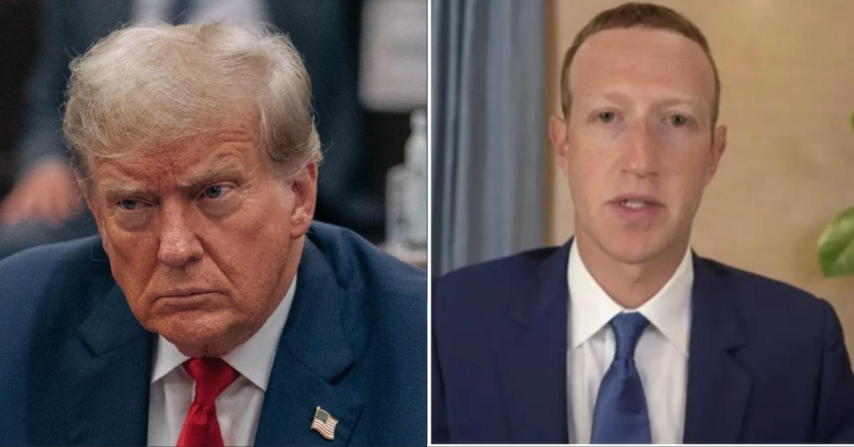 Split photo of Donald Trump and Mark Zuckerberg