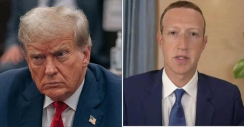 Split photo of Donald Trump and Mark Zuckerberg