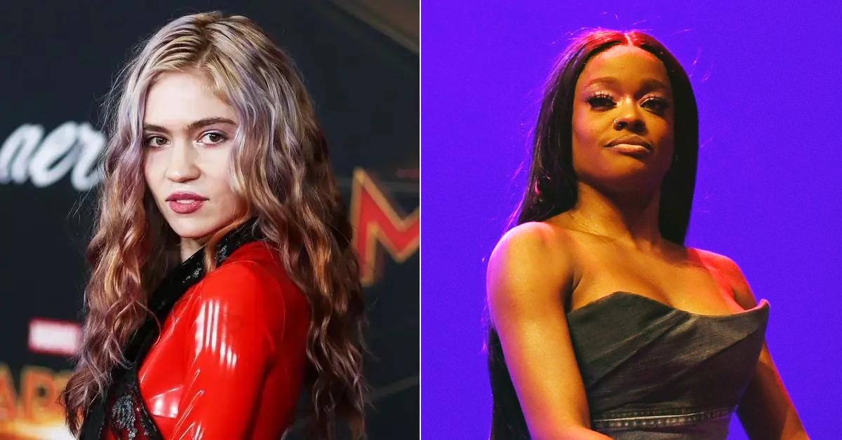 Photo of Grimes; picture of Azealia Banks.