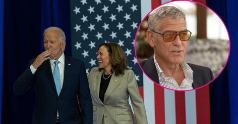 Photo of Joe Biden, Kamala Harris and George Clooney